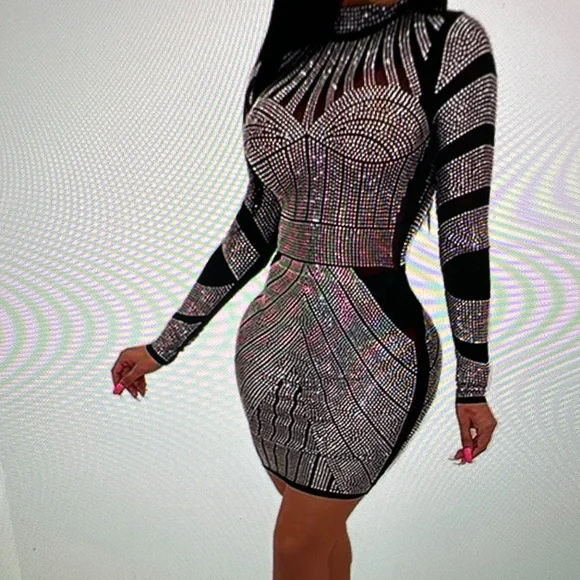 Dresses | Gold Rhinestone Party Dress | Poshmark
